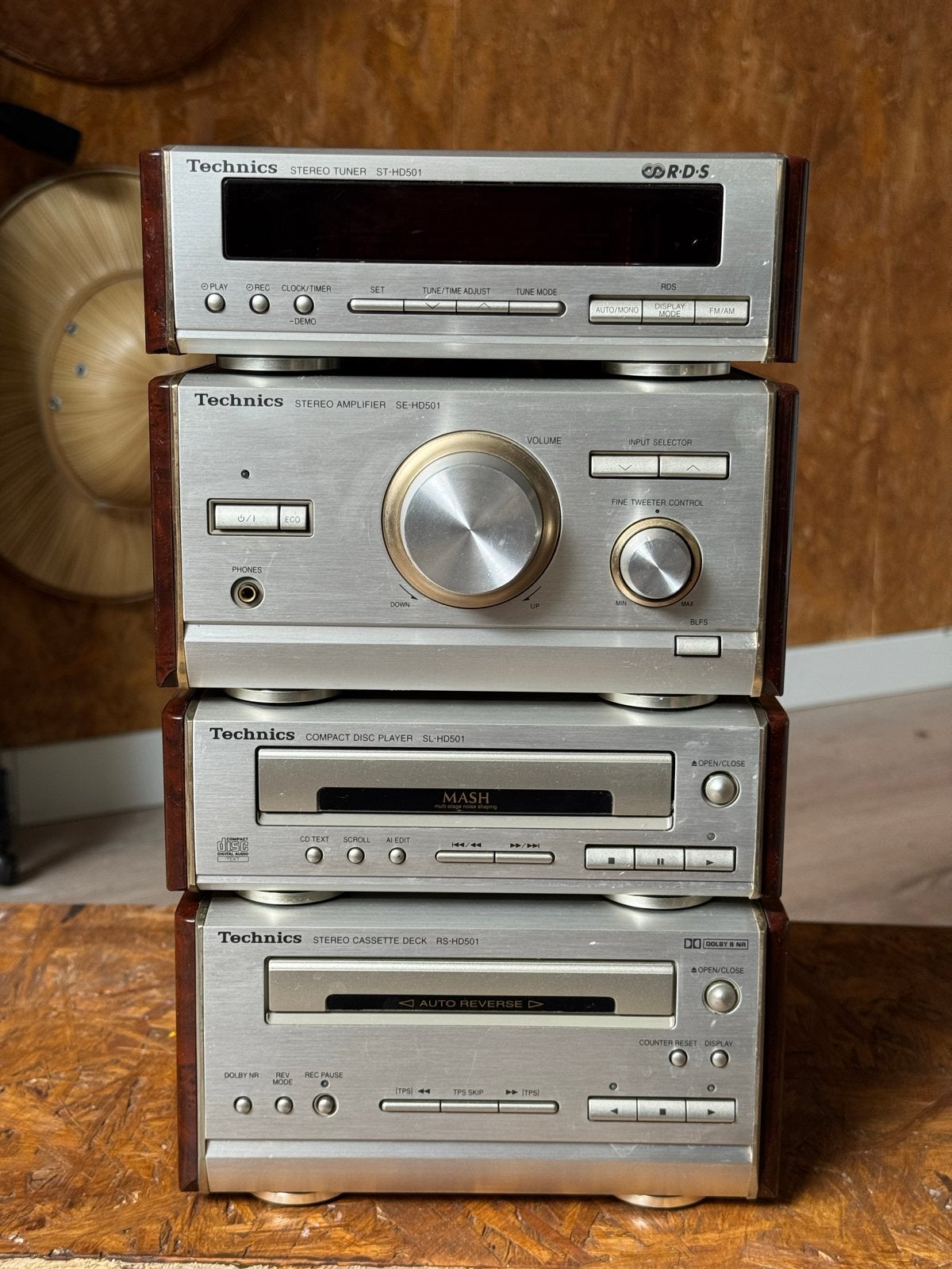 Technics HD501 Microset met CD, Cassette, Tuner, Versterker, Overige merken, Gebruikt, Cassettedeck, Ophalen of Verzenden