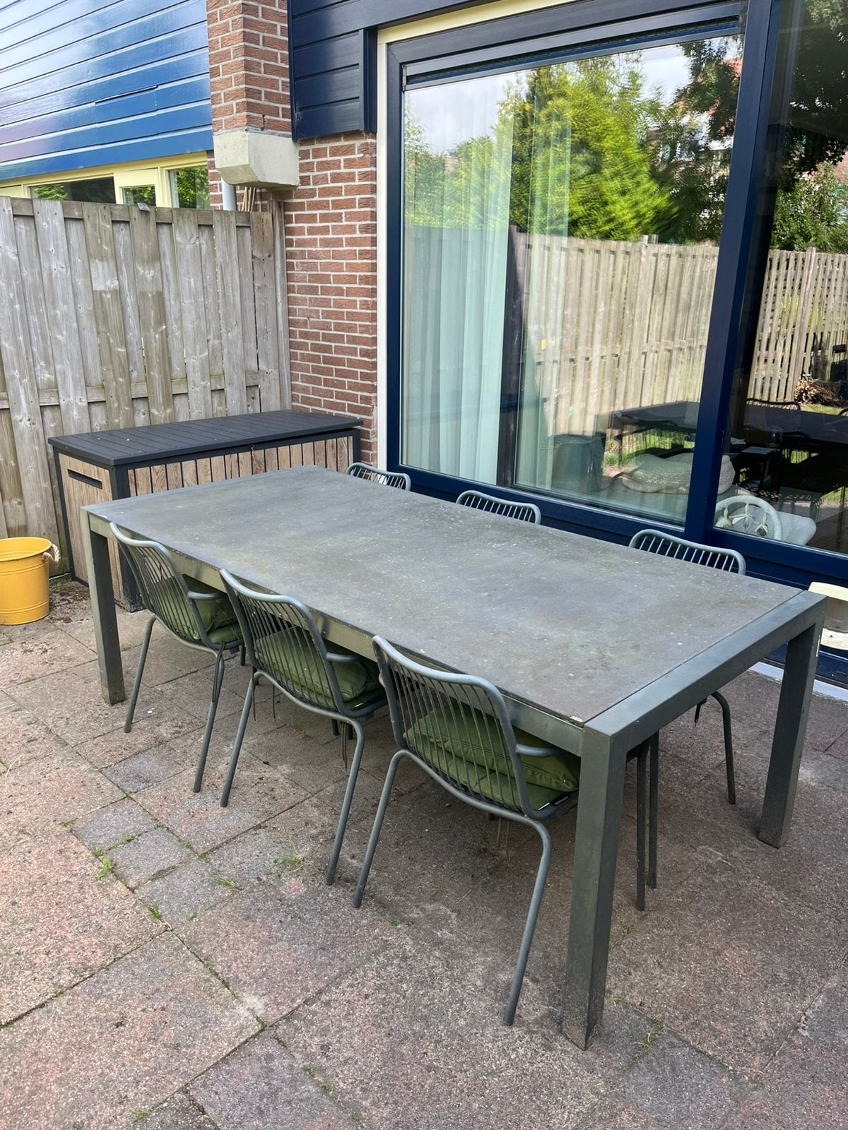 Tuintafel stenen blad, Ophalen, Overige materialen, Gebruikt, Eettafel