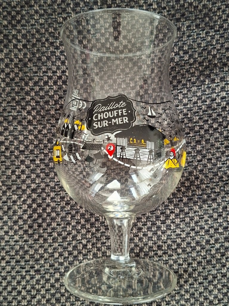 La Chouffe bier glas sur-mer nr2 m24, Verzamelen, Ophalen of Verzenden, Zo goed als nieuw, Glas of Glazen, Overige merken