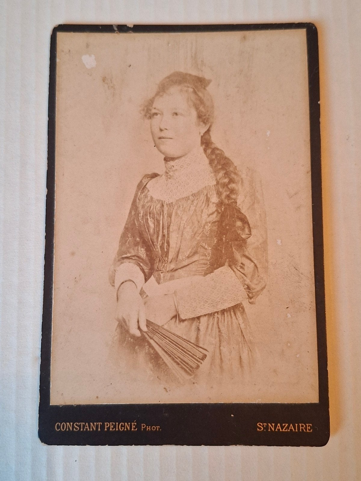 Antieke foto kabinetkaart begin 1900, Frans, Verzamelen, Foto's en Prenten, Ophalen of Verzenden, Voor 1940, Gebruikt, Overige onderwerpen
