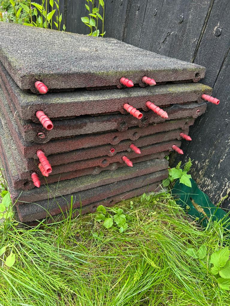 Rubberen tegels / stalmatten, Tuin en Terras, Tegels en Klinkers, Ophalen, Rubber, Overige typen