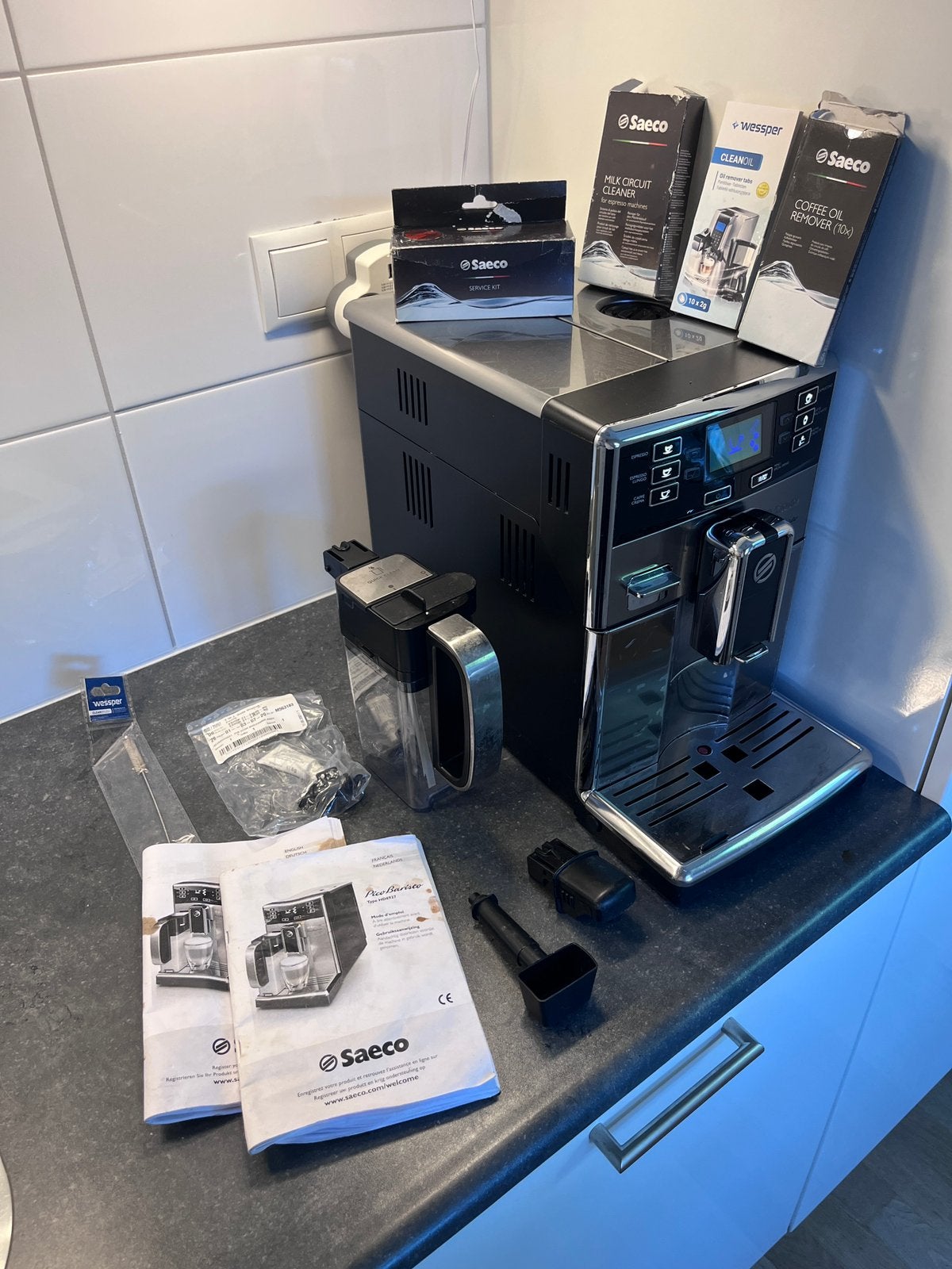 Saeco PicoBaristo HD8927/01 volautomaat + compleet, Ophalen, Afneembaar waterreservoir, Gebruikt, Overige modellen