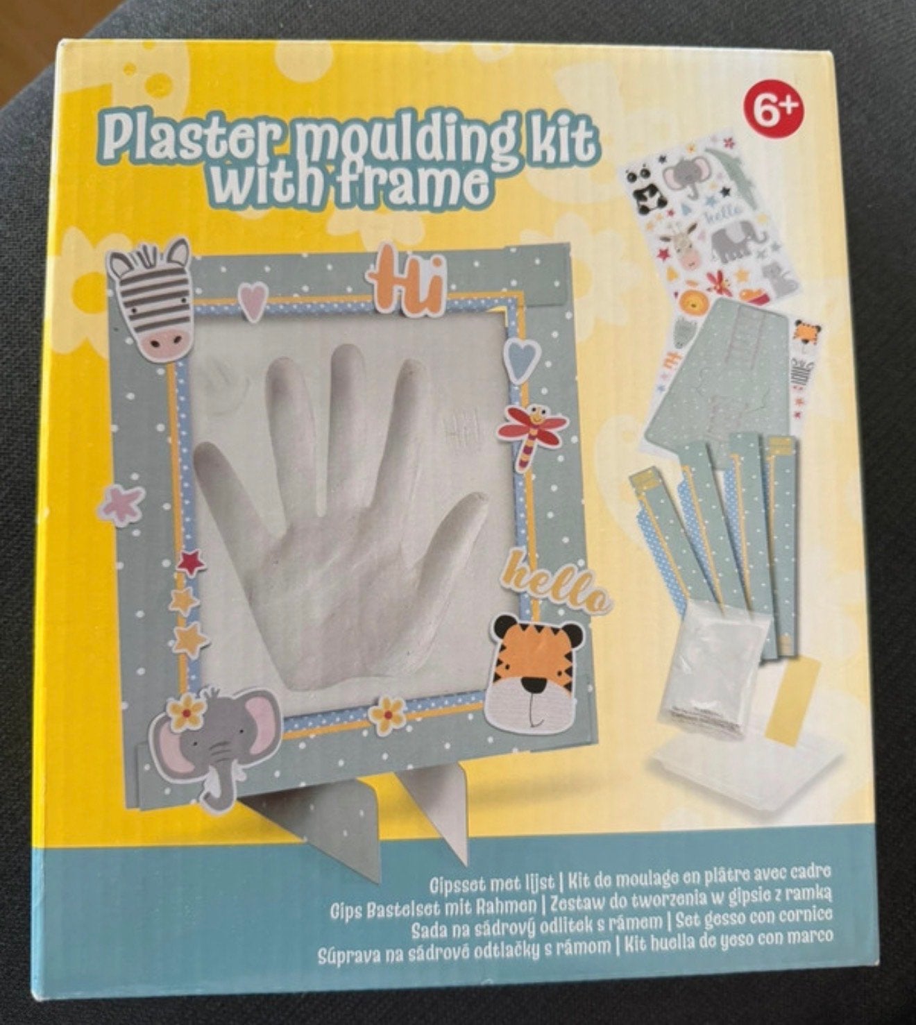 Gipsset met lijst 6+ voor handafdruk en decoratie, Ophalen of Verzenden, Nieuw, Knutselen