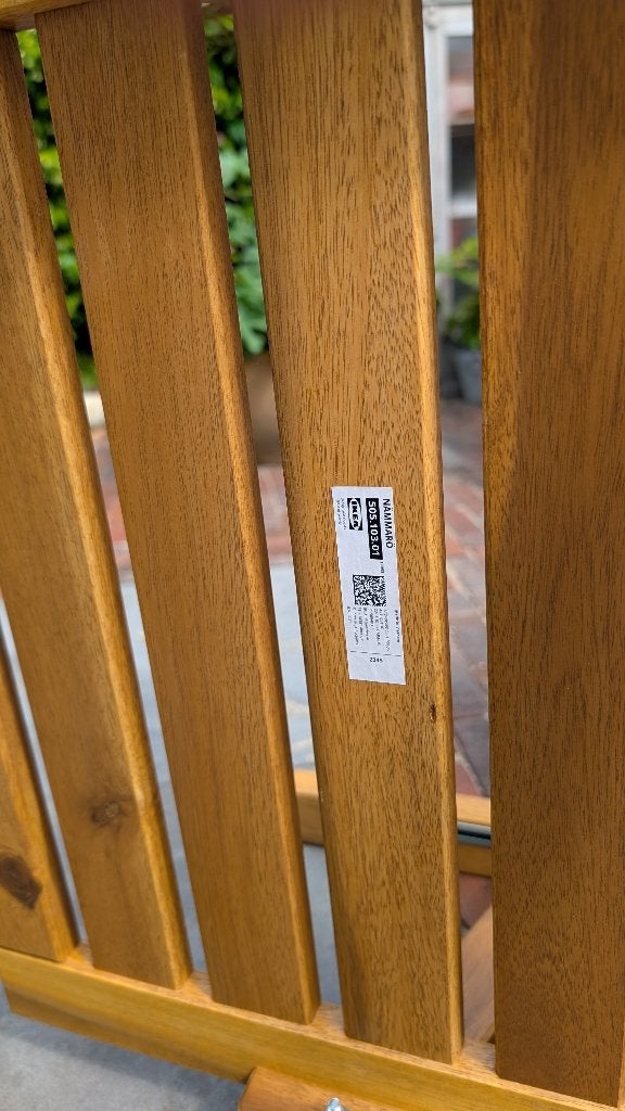 4 Verstelbare Ikea houten tuinstoelen, Ophalen, Zo goed als nieuw, Hout, Verstelbaar