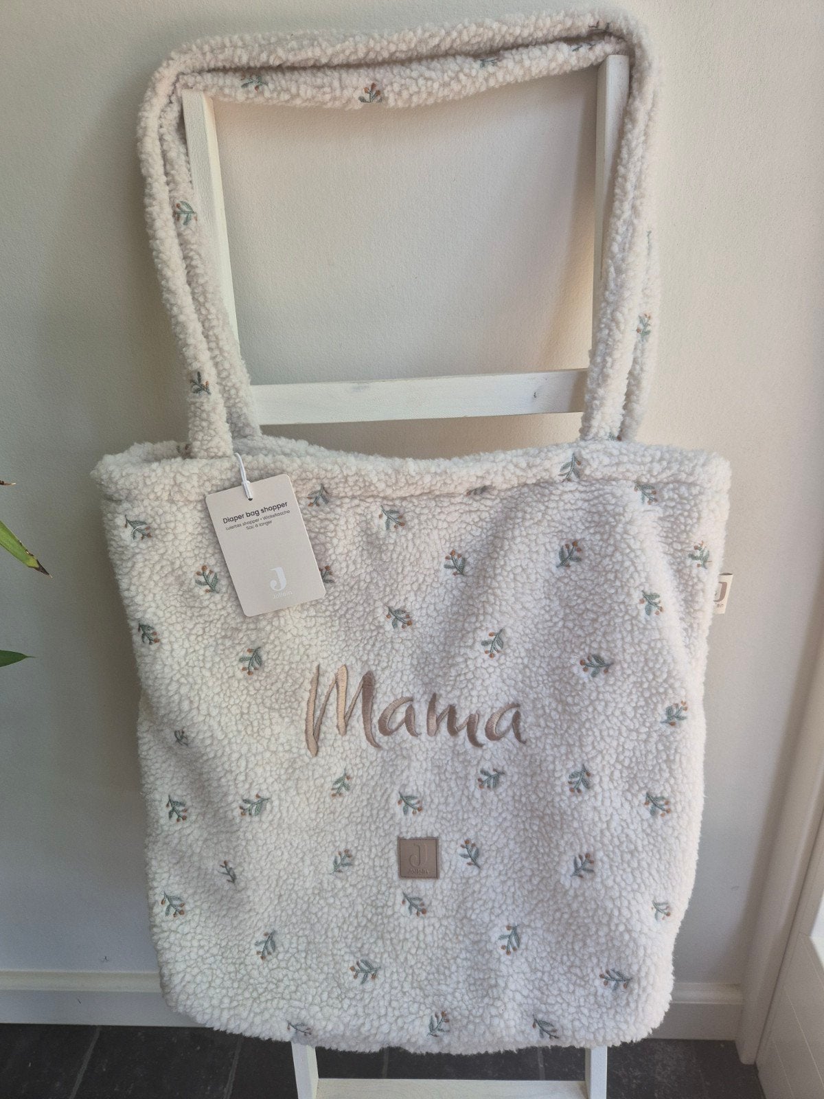 Jollein lovely luiertas/totebag met geborduurde tekst mama, Kinderen en Baby's, Luiertassen, Strijen, Info@minimuisje.nl, Nieuw