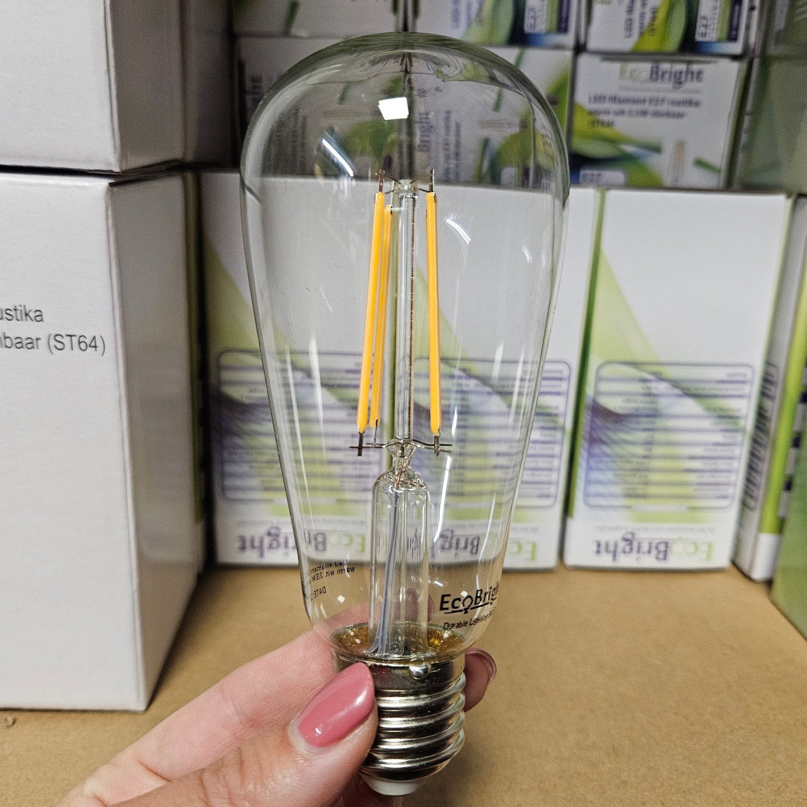 Restpartij E27 led lampen filament 2700K helder glas warmwit, Led-lamp, Dimbaar, Nieuw, Warm wit