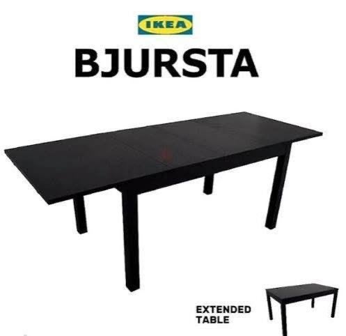 2x zwarte ikea bjursta tafel, Ophalen, 50 tot 100 cm, Zo goed als nieuw, Vijf personen of meer