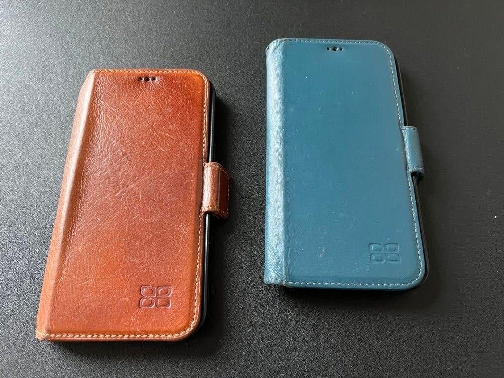 Z.g.a.n. leren Bouletta telefoonhoezen voor iPhone 13., Ophalen of Verzenden, Zo goed als nieuw, IPhone 13, Leer