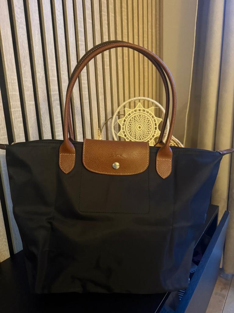 Longchamp Le Pliage Shopper Tas Zwart Maat L, Ophalen of Verzenden, Gebruikt, Zwart, Shopper