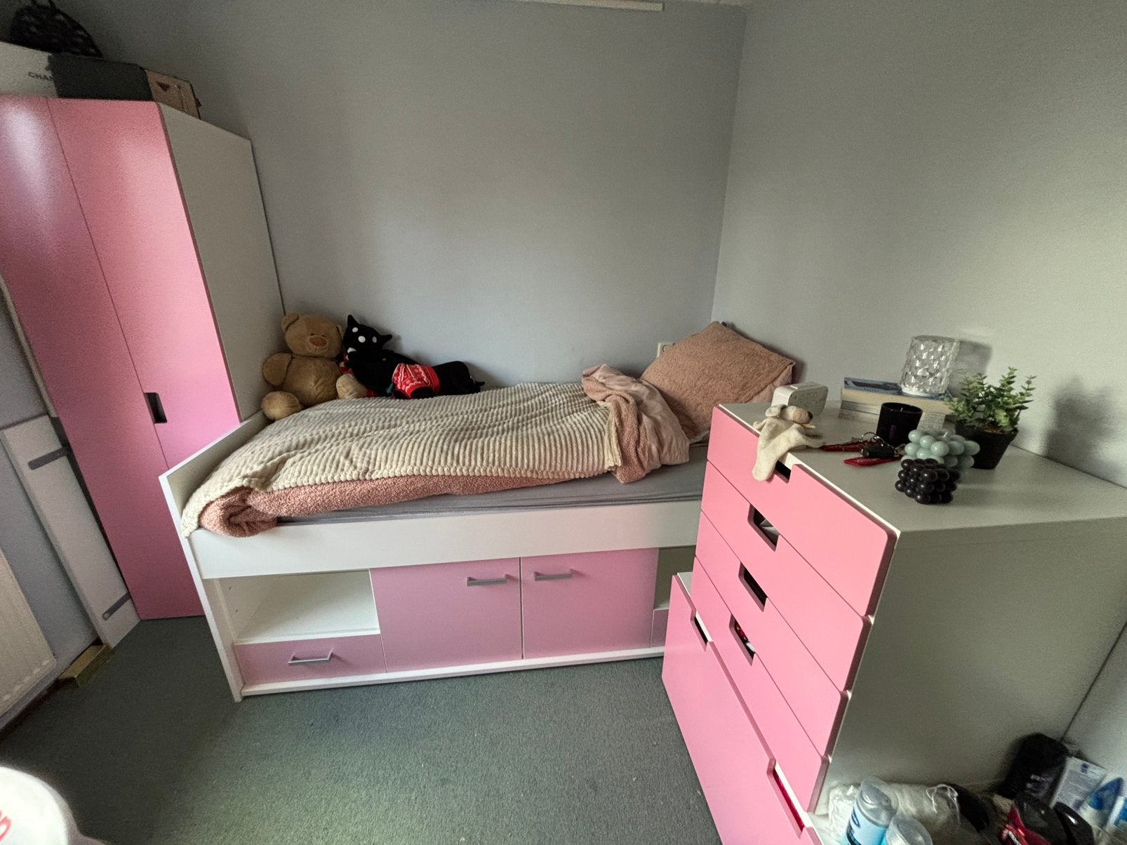 Meisjes bed, Ophalen, Zo goed als nieuw, 180 cm of meer, 85 tot 100 cm
