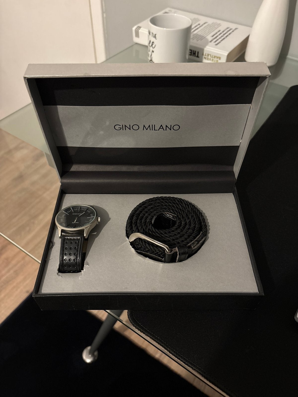 Gino Milano Horloge met Gevlochten Leren Bandje, Overige merken, Leer, Staal, Polshorloge