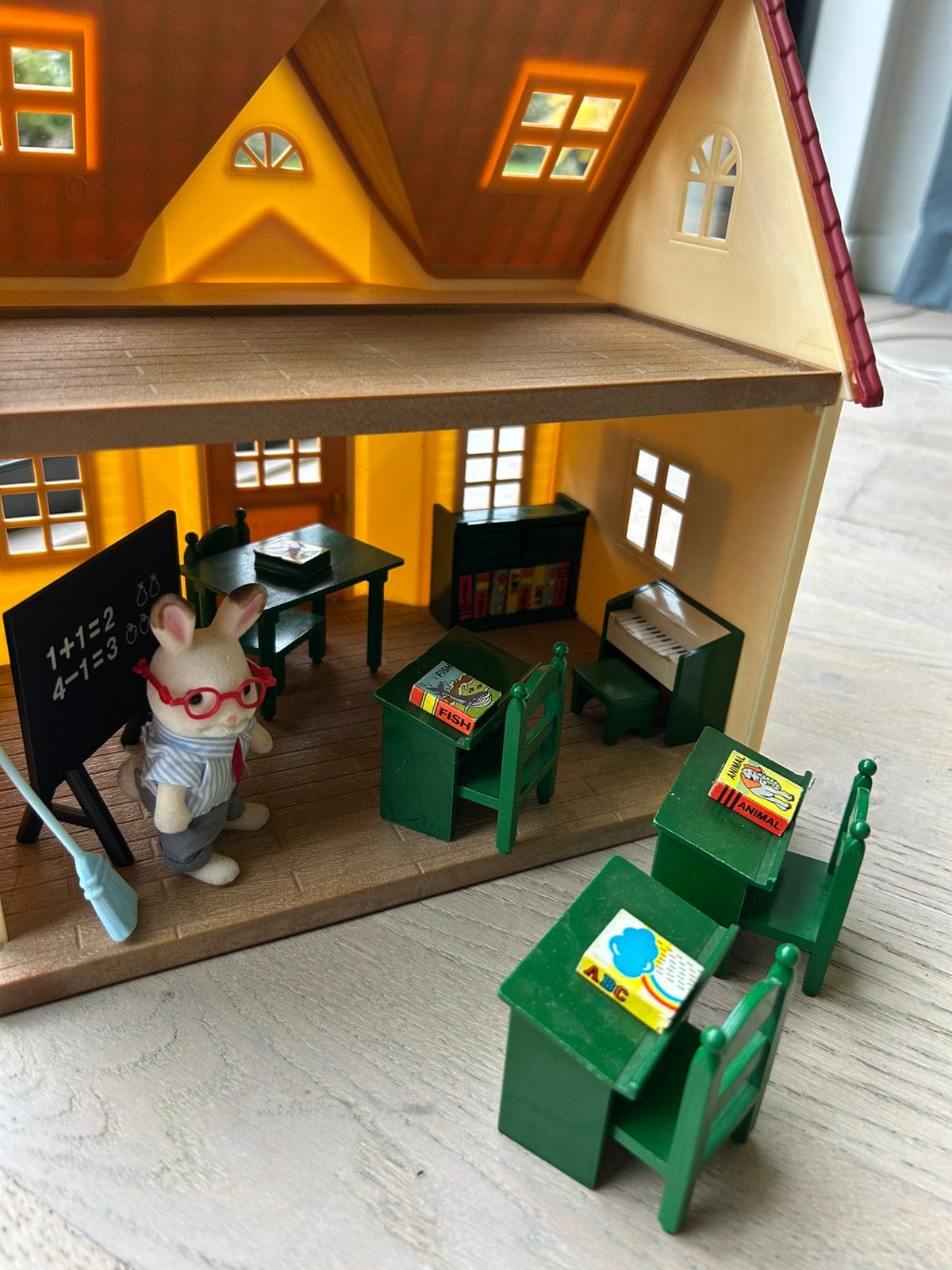 Sylvanian families schoolset vintage groen. Met huis, Ophalen of Verzenden, Gebruikt