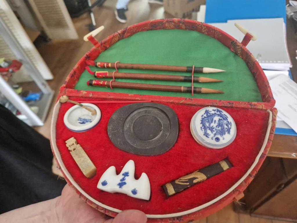 Chinese kalligrafieset vintage, Antiek en Kunst, Ophalen