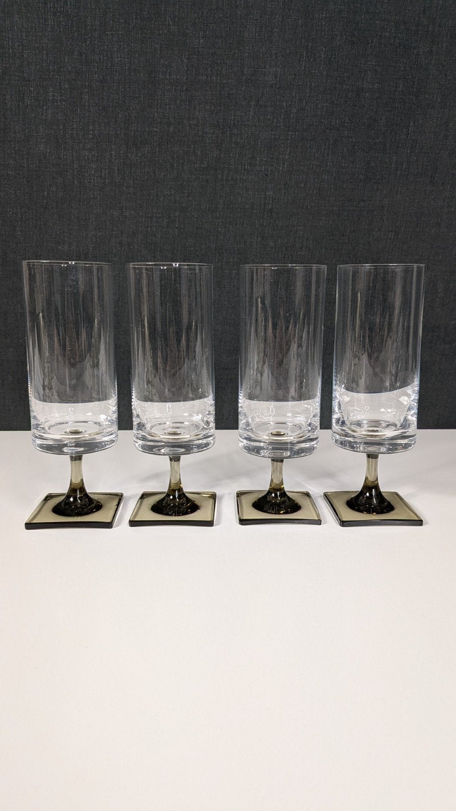 Rosenthal Linear Smoke glazen op voet – set van 4, Verzamelen, Gebruikt, Overige typen, Ophalen of Verzenden, Nvt