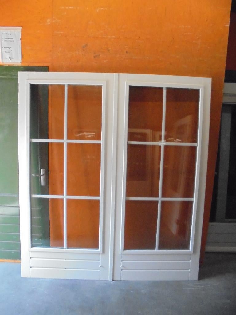 Openslaande tuindeuren dubbelglas, 188 x 211,5 (nr. KR175A), Doe-het-zelf en Verbouw, Deuren en Horren, Ophalen, 120 cm of meer