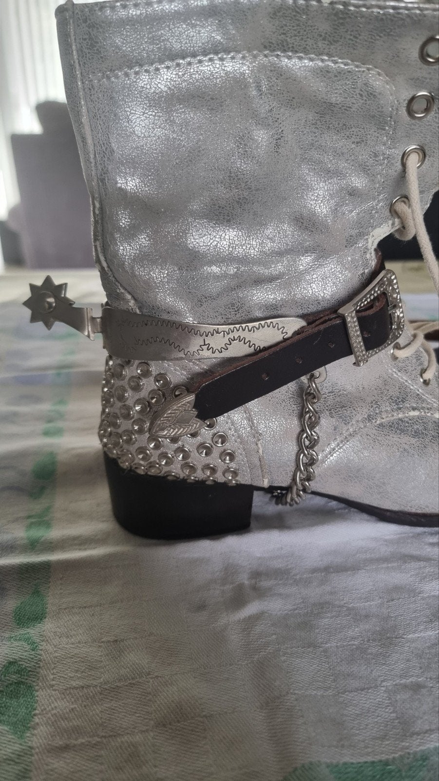 Western Sporen met 8 punts tandwiel leren riem niet gebruikt, Kleding | Dames, Carnavalskleding en Feestkleding, Ophalen of Verzenden