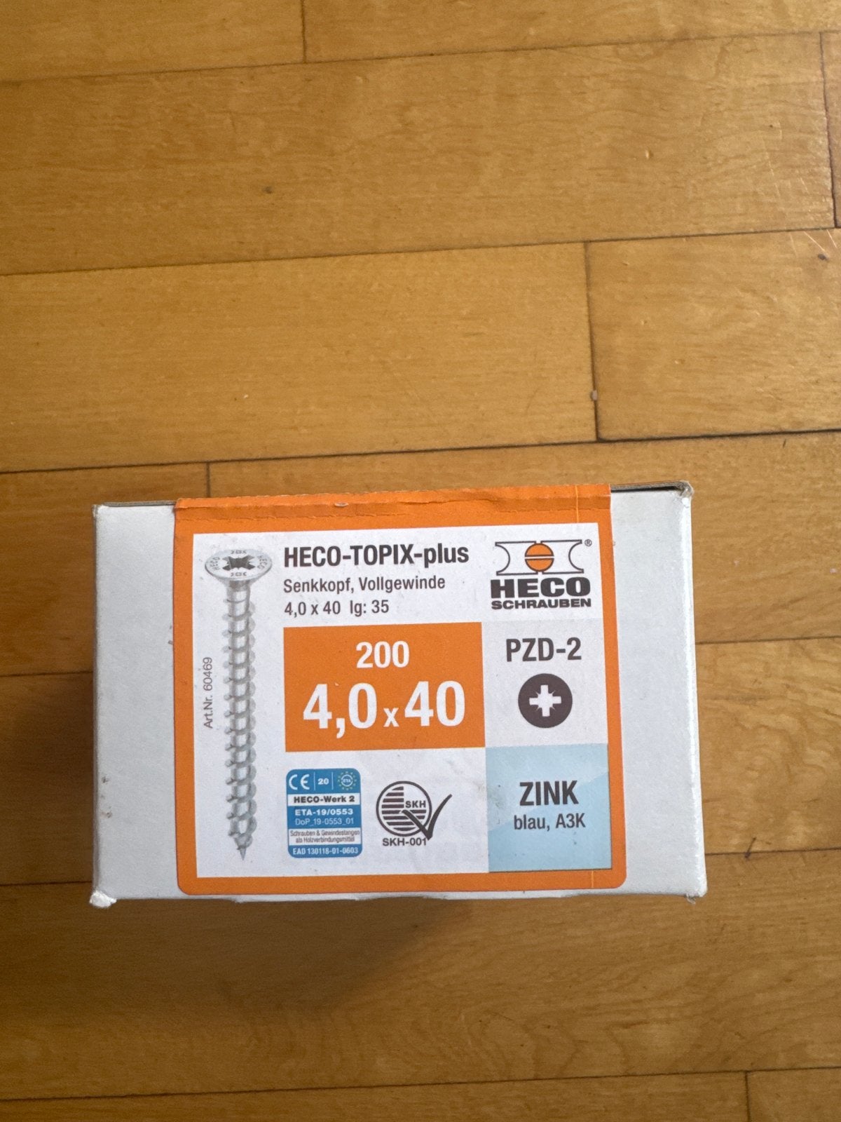 Heco-Topix-plus schroeven 4.0x40mm, nieuw in verpakking, Ophalen of Verzenden, Nieuw, Minder dan 50 mm, Schroeven