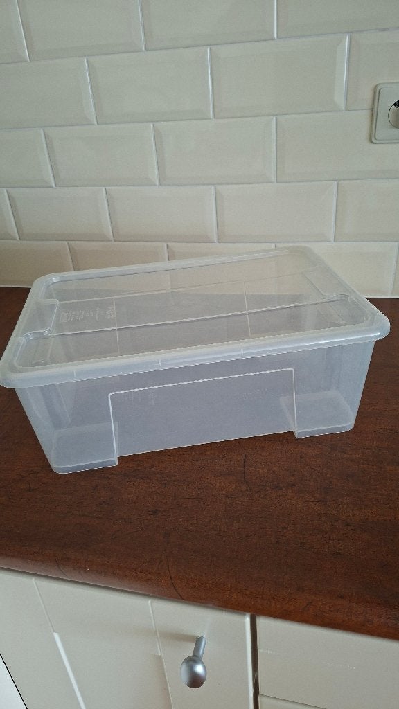 Ikea SAMLA bak met deksel, transparant 11L, Doe-het-zelf en Verbouw, Kratten en Dozen, Ophalen, Gebruikt, Minder dan 50 cm, Minder dan 40 cm