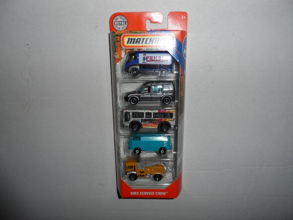 Matchbox 5 Pack - MBX Service Crew (2019) 1:64 D4, Ophalen of Verzenden, Nieuw, Auto