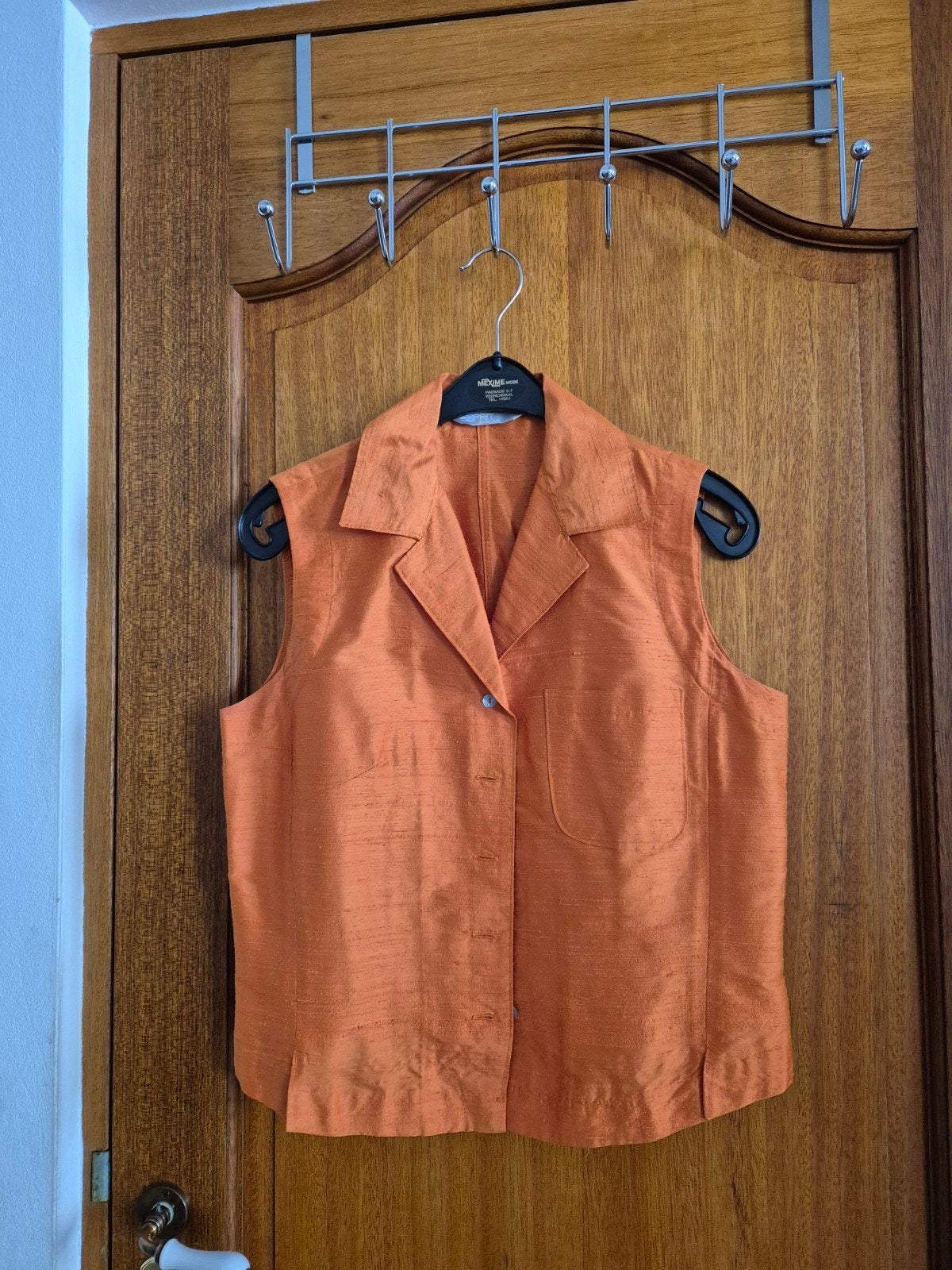 Blouse, Mouwloos, mt.38, Maat 38/40 (M), Oranje, Ophalen of Verzenden, Zo goed als nieuw