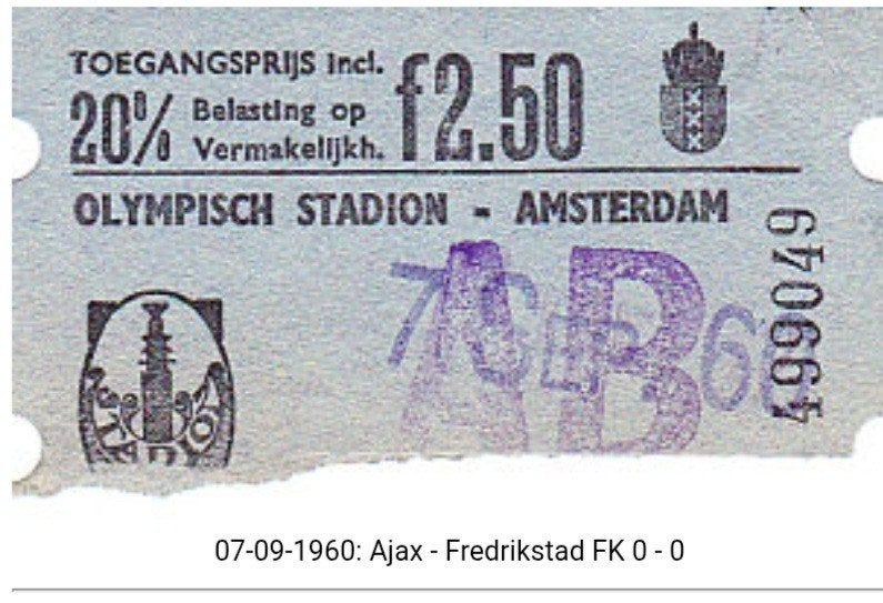 GEZOCHT Ajax v Wismut 1957  Frederikstad 1960 en Ujpest 1961, Ophalen, Zo goed als nieuw, Ajax, Poster, Plaatje of Sticker