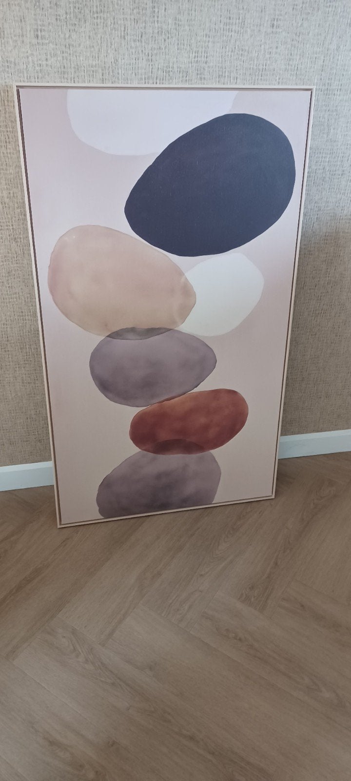 Leenbakker Canvas Abstract Aardetinten met Houten Lijst, Ophalen