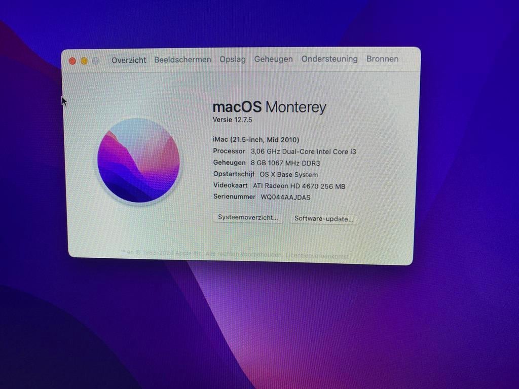 iMac (21.5-inch, Mid 2010) - Intel Core i3, 8GB RAM, Computers en Software, Apple Desktops, Gebruikt, iMac, Onbekend, 3 tot 4 Ghz