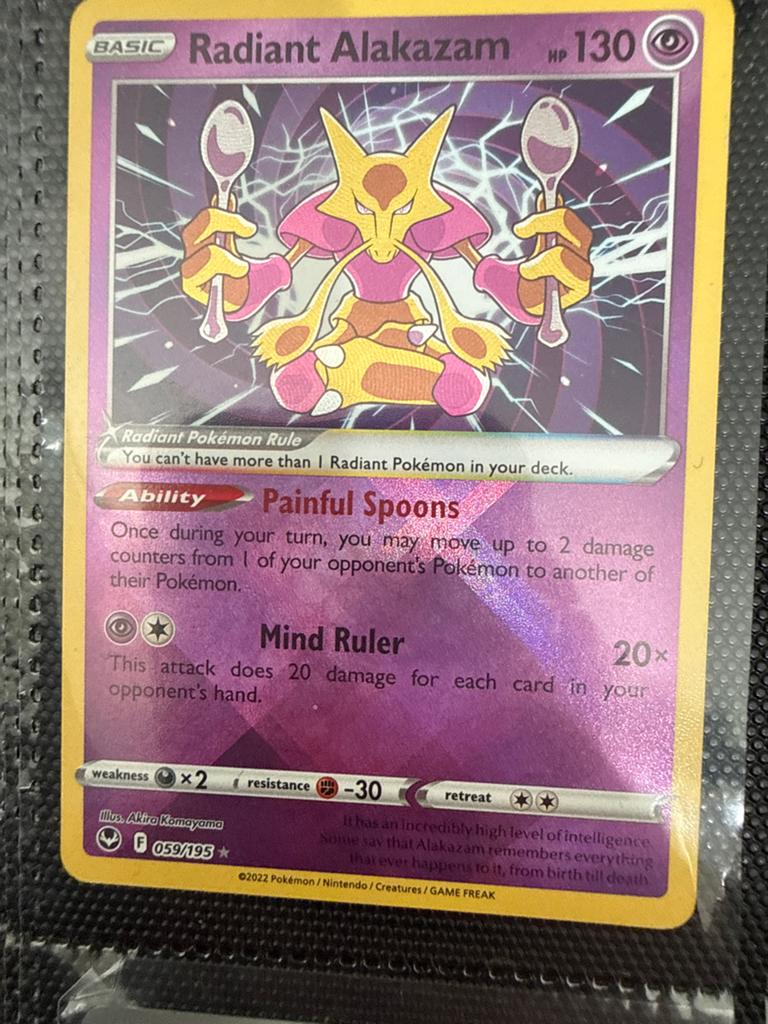 Radiant Alakazam Pokémon Kaart (059/195) - Zo goed als nieuw, Ophalen of Verzenden, Zo goed als nieuw, Losse kaart