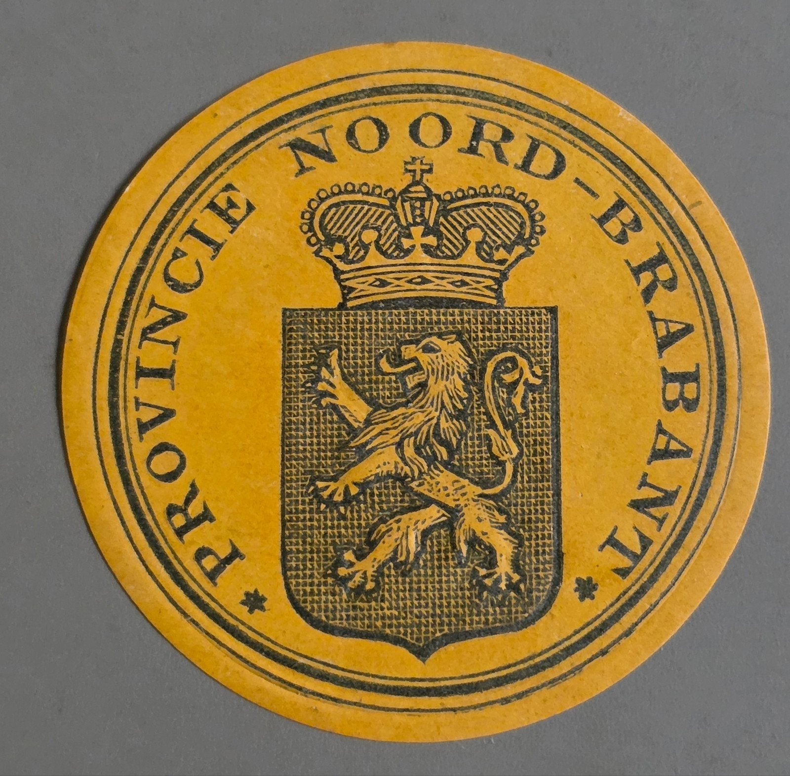 208)ORIGINELE SLUITZEGEL PROVINCIE NOORD BRABANT- HERALDIEK, Verzenden, Overige thema's