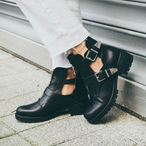 Sacha Cut out Boots Laarzen Leer maat 39, Zwart, Lage of Enkellaarzen, Ophalen of Verzenden, Zo goed als nieuw