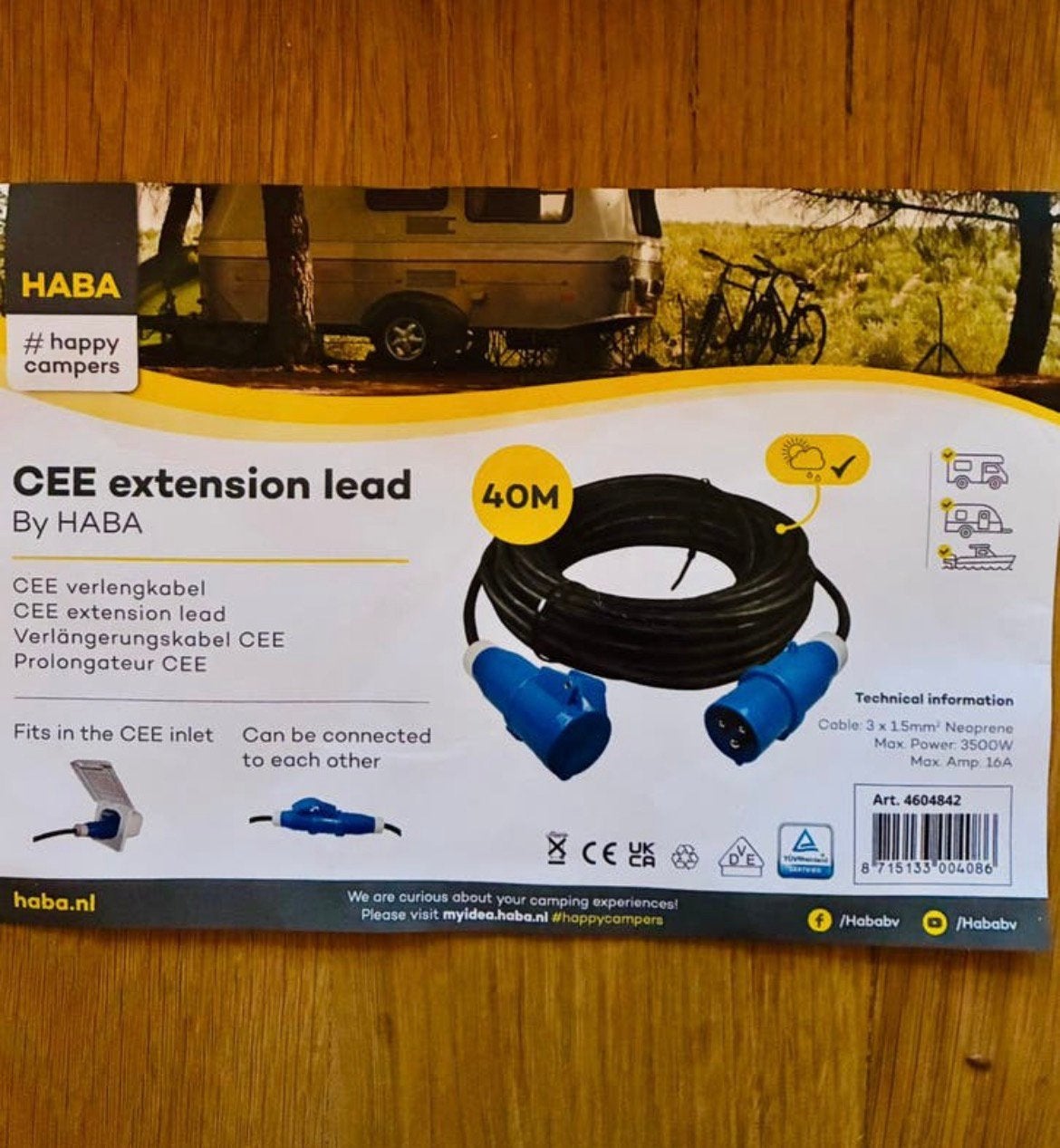 HABA CEE-verlengkabel van 40 meter, Ophalen of Verzenden, Zo goed als nieuw