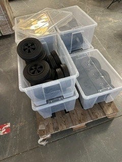 100 stuks Rubber wielen / steekwagen, Tuin en Terras, Ophalen of Verzenden, Nieuw