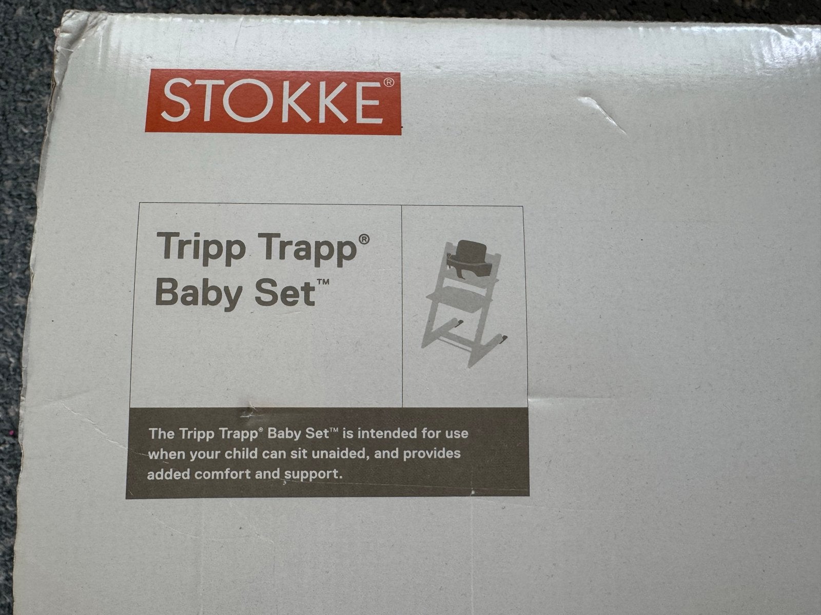 Stokke Tripp Trapp Baby Set - Wit, Kinderen en Baby's, Kinderstoelen, Ophalen of Verzenden, Zo goed als nieuw, Meegroeistoel, Aanschuifbaar