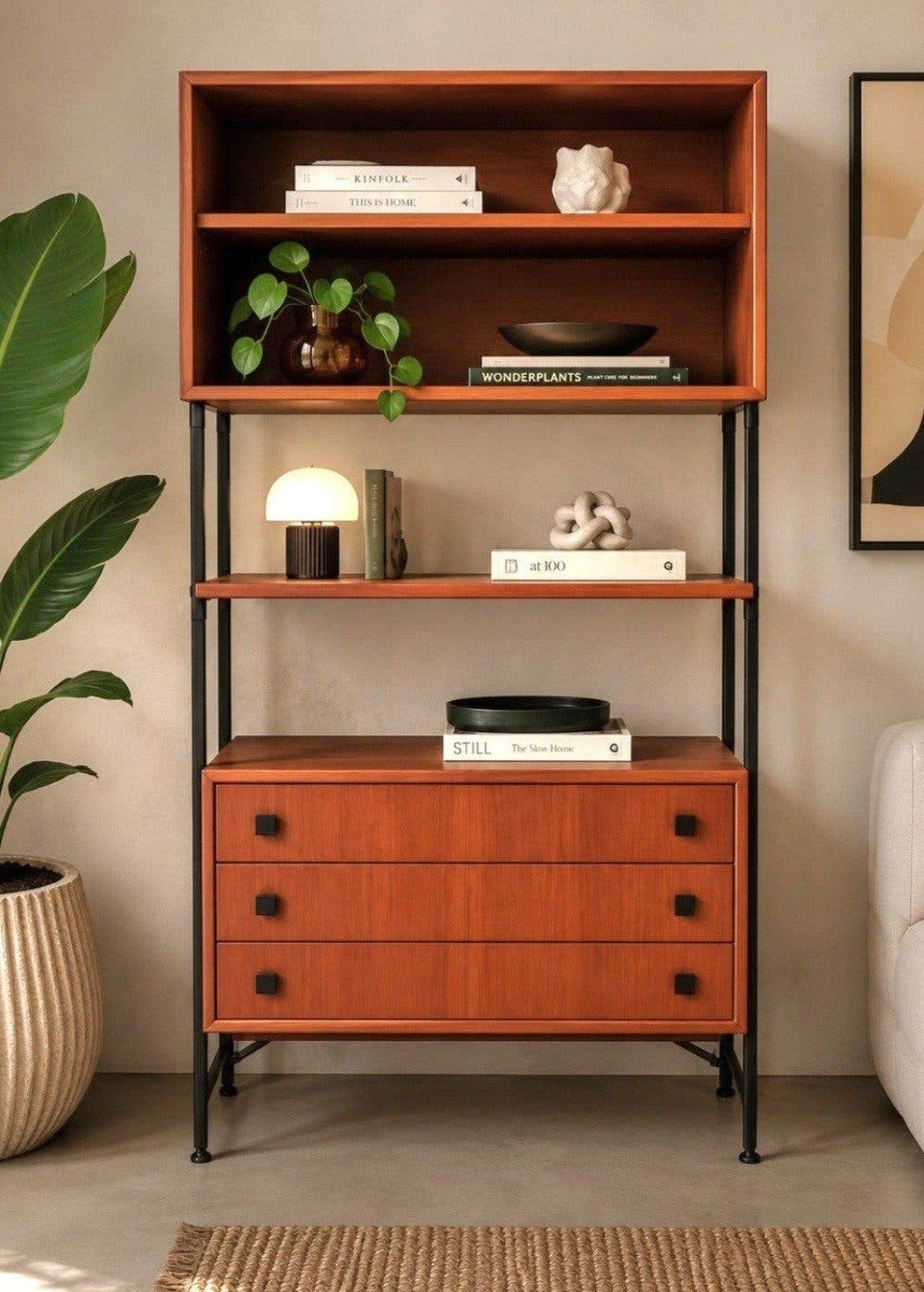 Een knap vintage wall unit wandkast van Mdk (Belgische), Huis en Inrichting, Ophalen, 75 cm of meer, 150 tot 200 cm