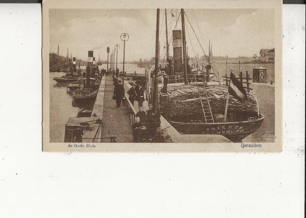 IJmuiden De oude Sluis met SS Frieden Flensburg P Roelse, Ophalen of Verzenden, 1920 tot 1940, Ongelopen, Noord-Holland