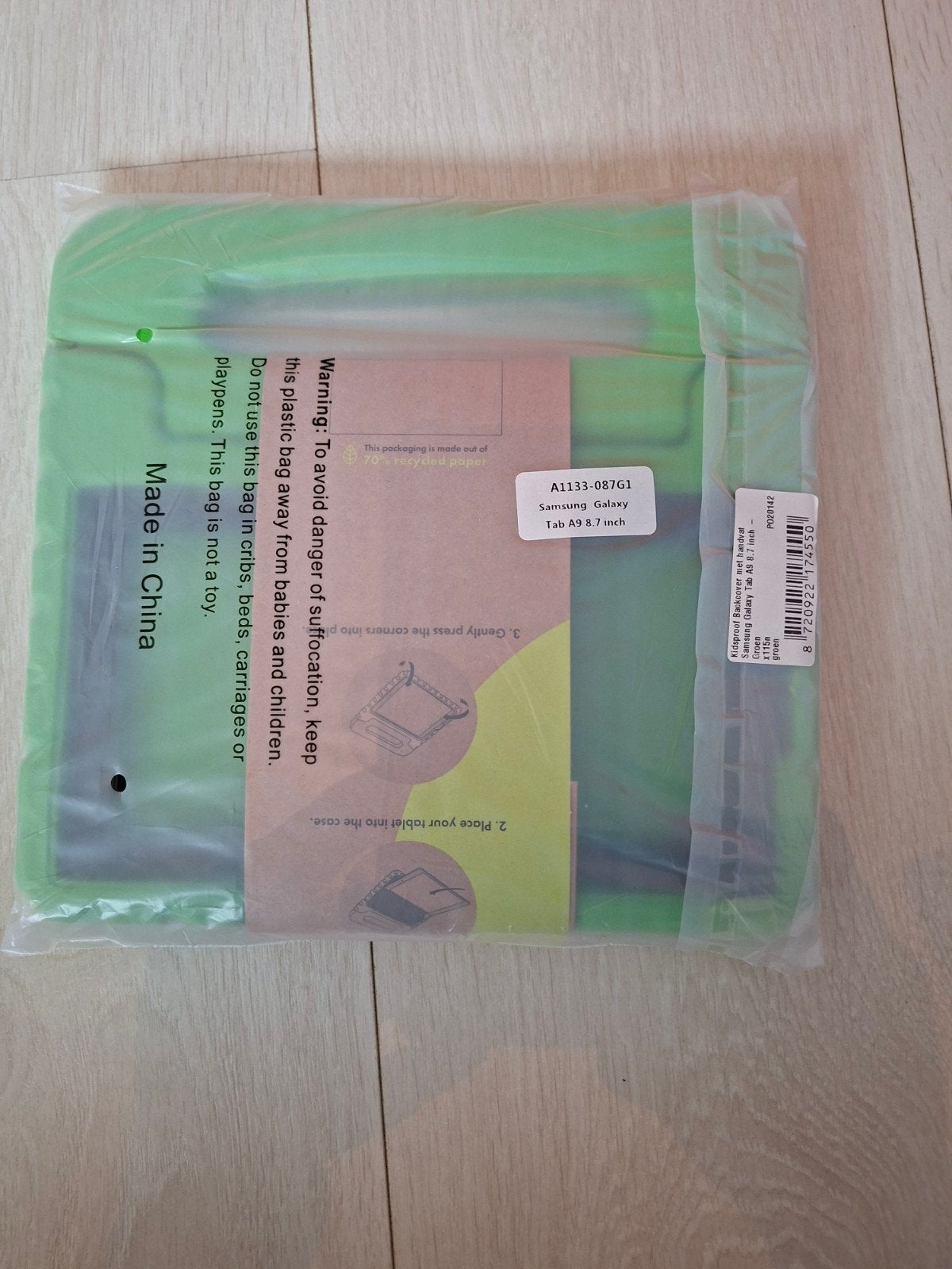 Kidsproof Backcover Samsung Galaxy Tab A9 8.7 inch Groen, Computers en Software, 8 inch, Nieuw, Samsung, Bescherming achterkant