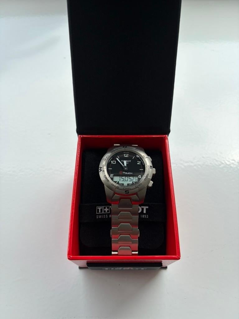 T-touch titanium horloge, Sieraden, Tassen en Uiterlijk, Horloges | Heren, Zo goed als nieuw, Polshorloge, Overige merken, Overige materialen