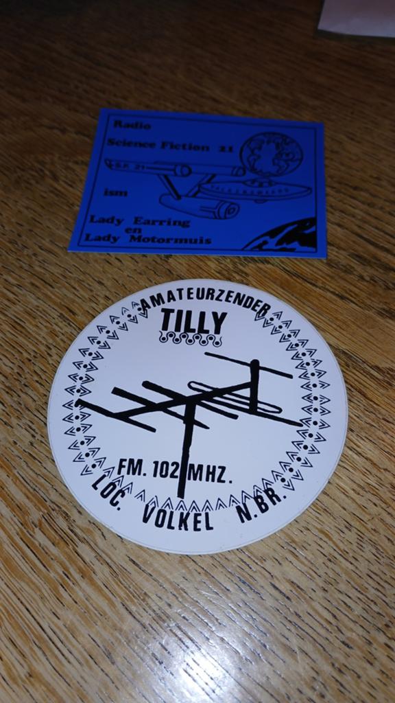 Stickers piraat zender Tilly/ Science Fiction 21, VOLKEL, Ophalen of Verzenden, Zo goed als nieuw