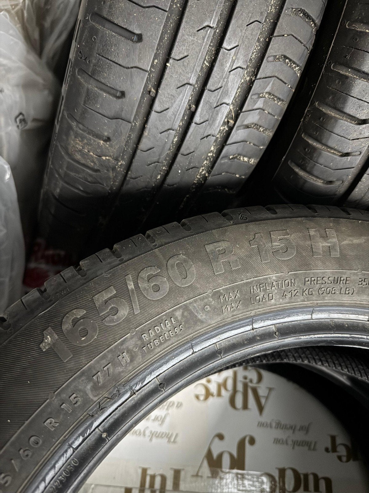 Gratis autobanden 4stuks  165/60 R15 H - Gebruikt, Auto diversen, Ophalen, Gebruikt
