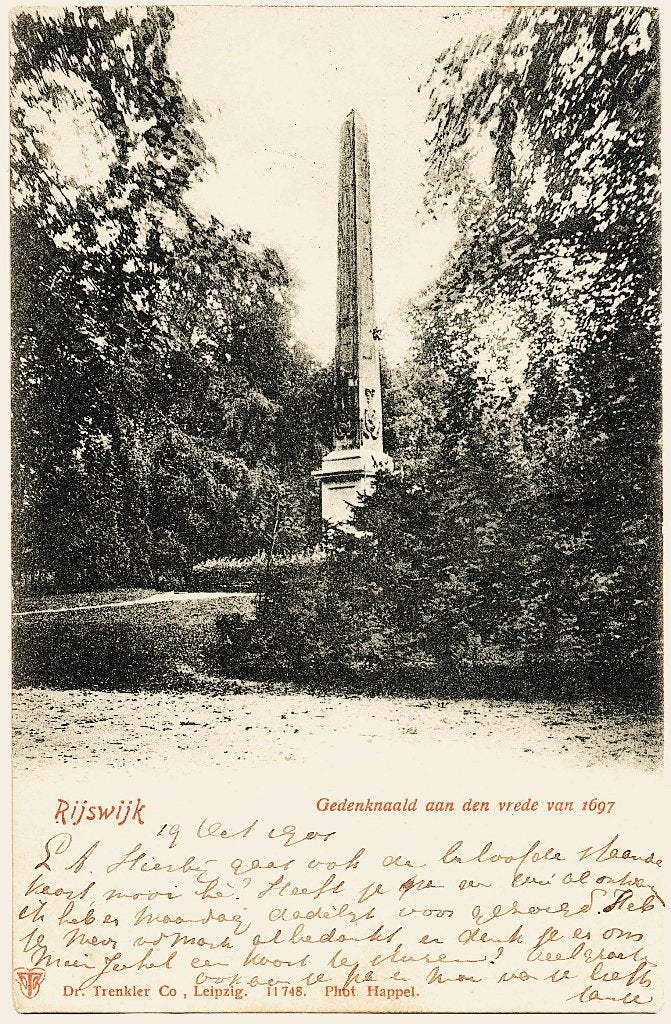 Rijswijk (ZH) 30, gedenknaald, gelopen 1901 richtprijs 4,50, Verzenden, Voor 1920, Gelopen, Zuid-Holland