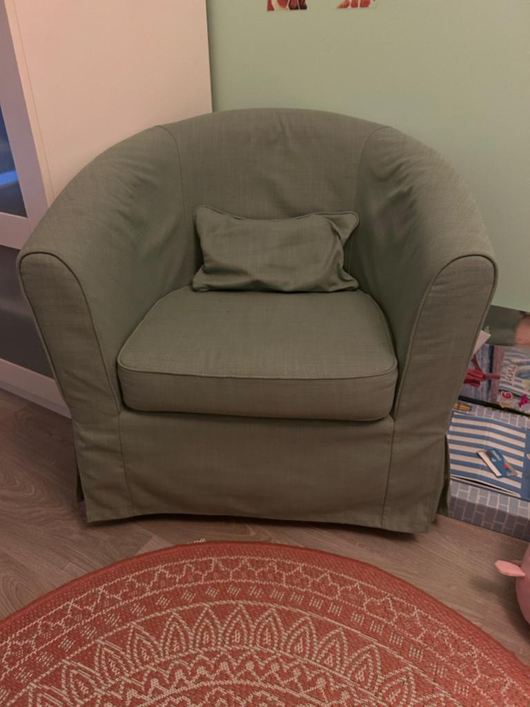 Lichtgroene Ikea fauteuil, Huis en Inrichting, Fauteuils, Ophalen, Gebruikt, Minder dan 75 cm, 75 tot 100 cm
