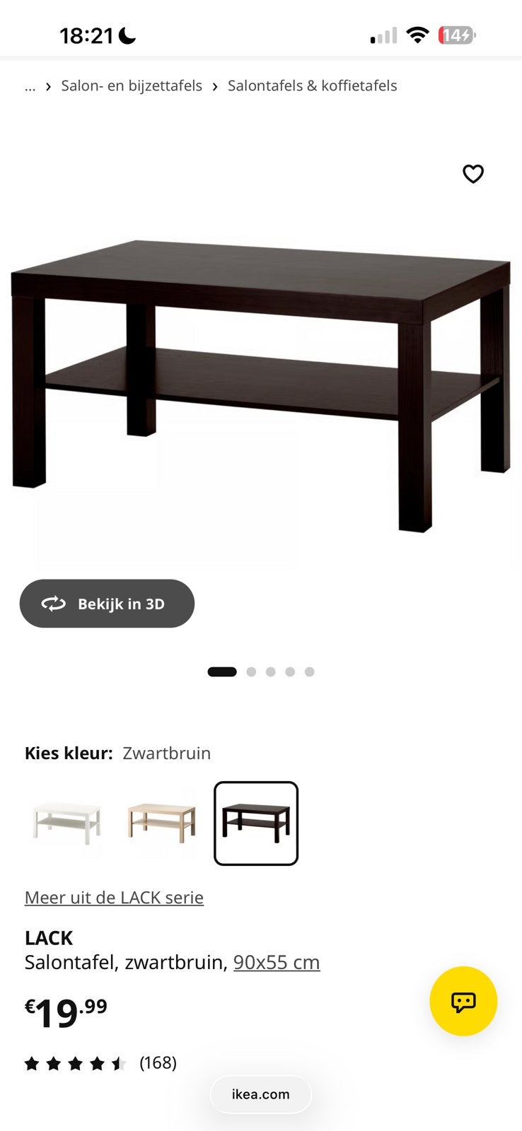 Tafel ikea, Ophalen, Zo goed als nieuw, 25 tot 50 cm, Rechthoekig
