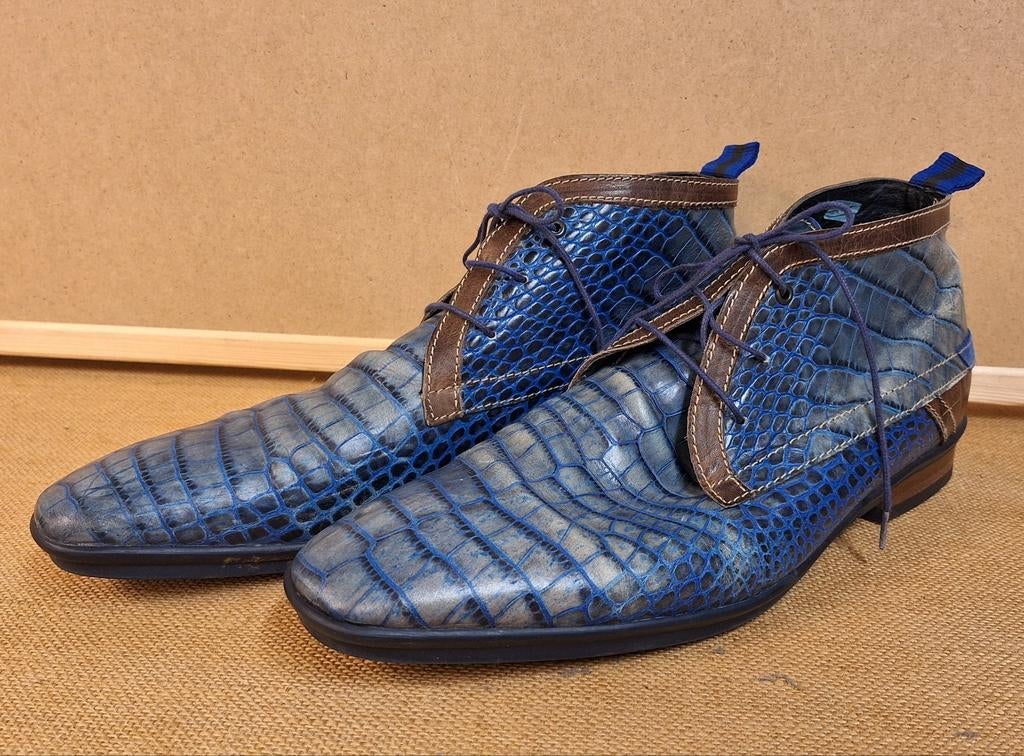 Floris van Bommel blauwe schoenen maat 44,5, Kleding | Heren, Schoenen, Ophalen of Verzenden, Zo goed als nieuw, Blauw