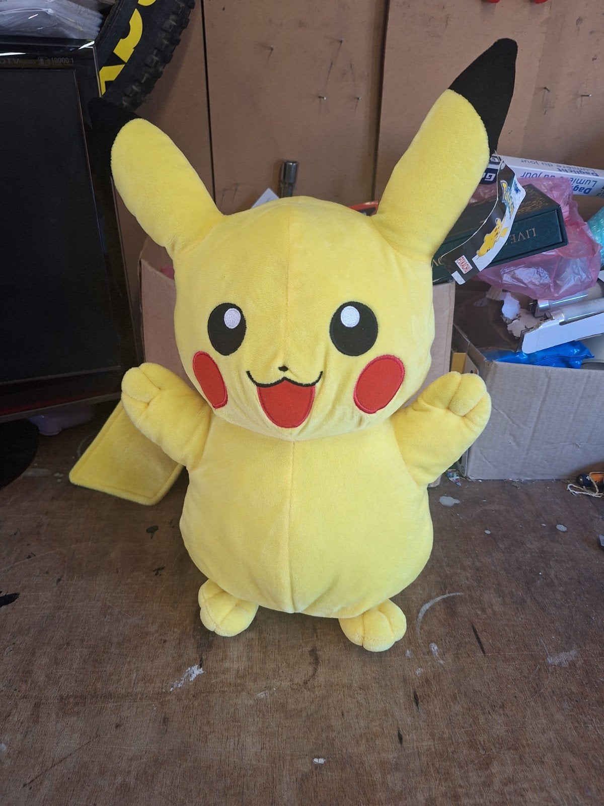 Grote Pikachu Knuffel met kaartje - Pokémon Tomy 2012, Geel, Overige typen, Ophalen of Verzenden, Middelgroot (20 tot 80 cm)