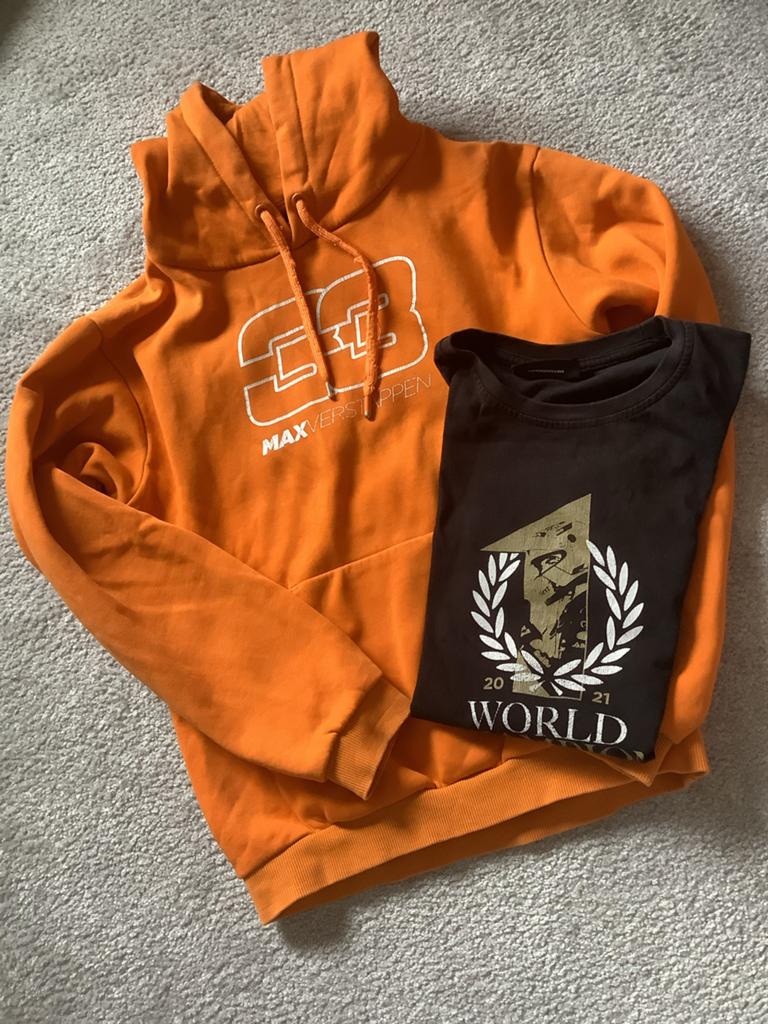 Max Verstappen Hoodie en T-shirt Set - Maat 164, Ophalen of Verzenden, Gebruikt, Jongen of Meisje, Setje