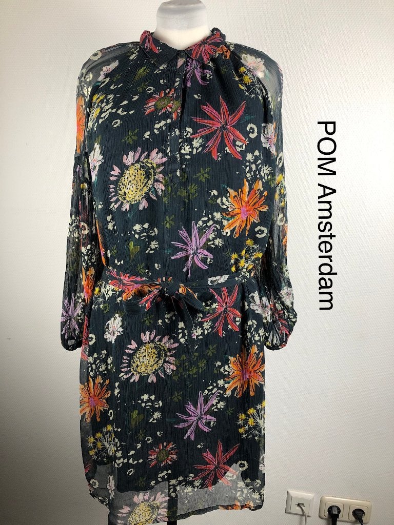 POM Amsterdam Jurk  (mt: 42) 18,4/8625, POM Amsterdam, Blauw, POM Amsterdam, Maat 42/44 (L)
