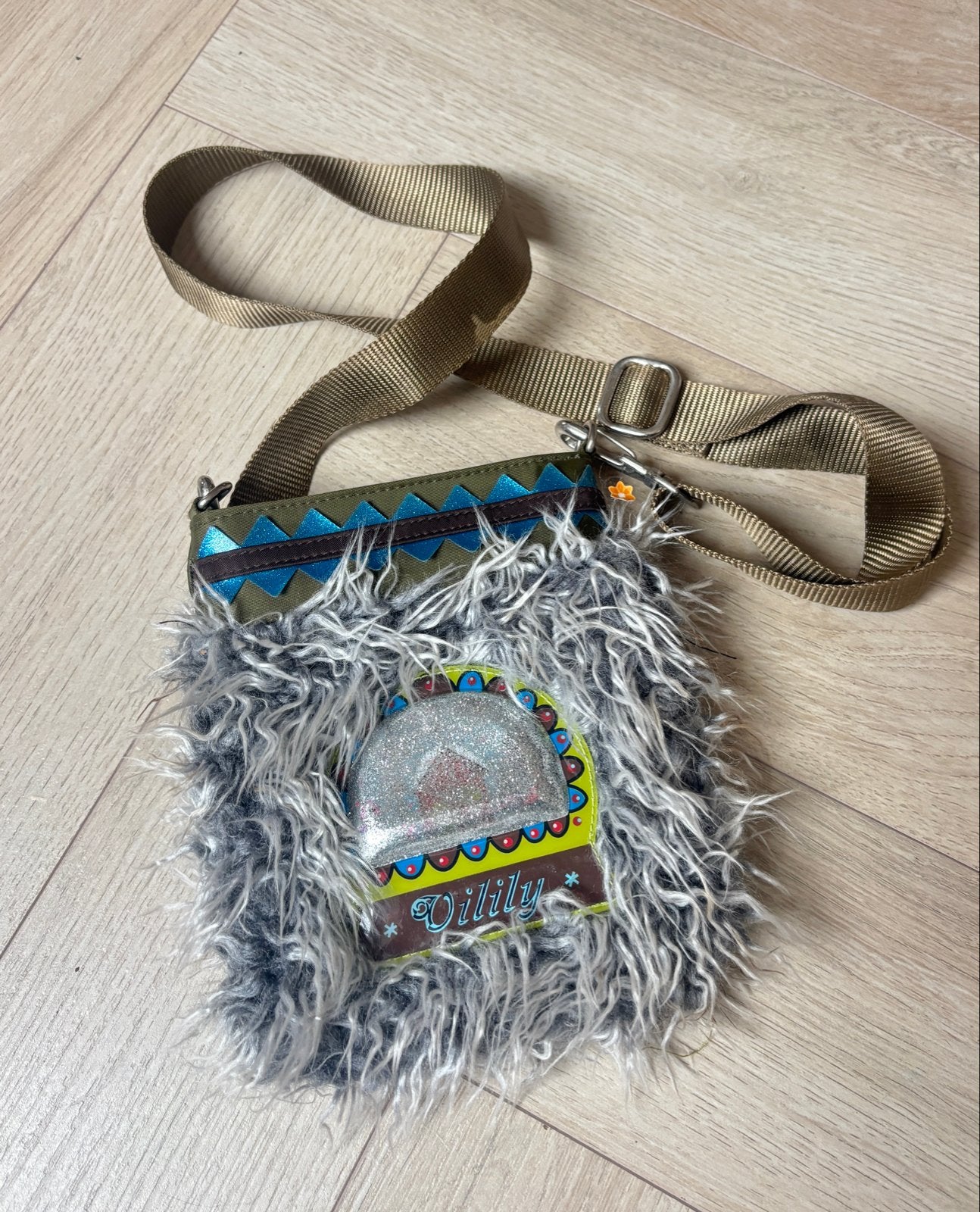 Oilily retro schoudertasje, Sieraden, Tassen en Uiterlijk, Ophalen of Verzenden, Gebruikt, Grijs, Schoudertasje