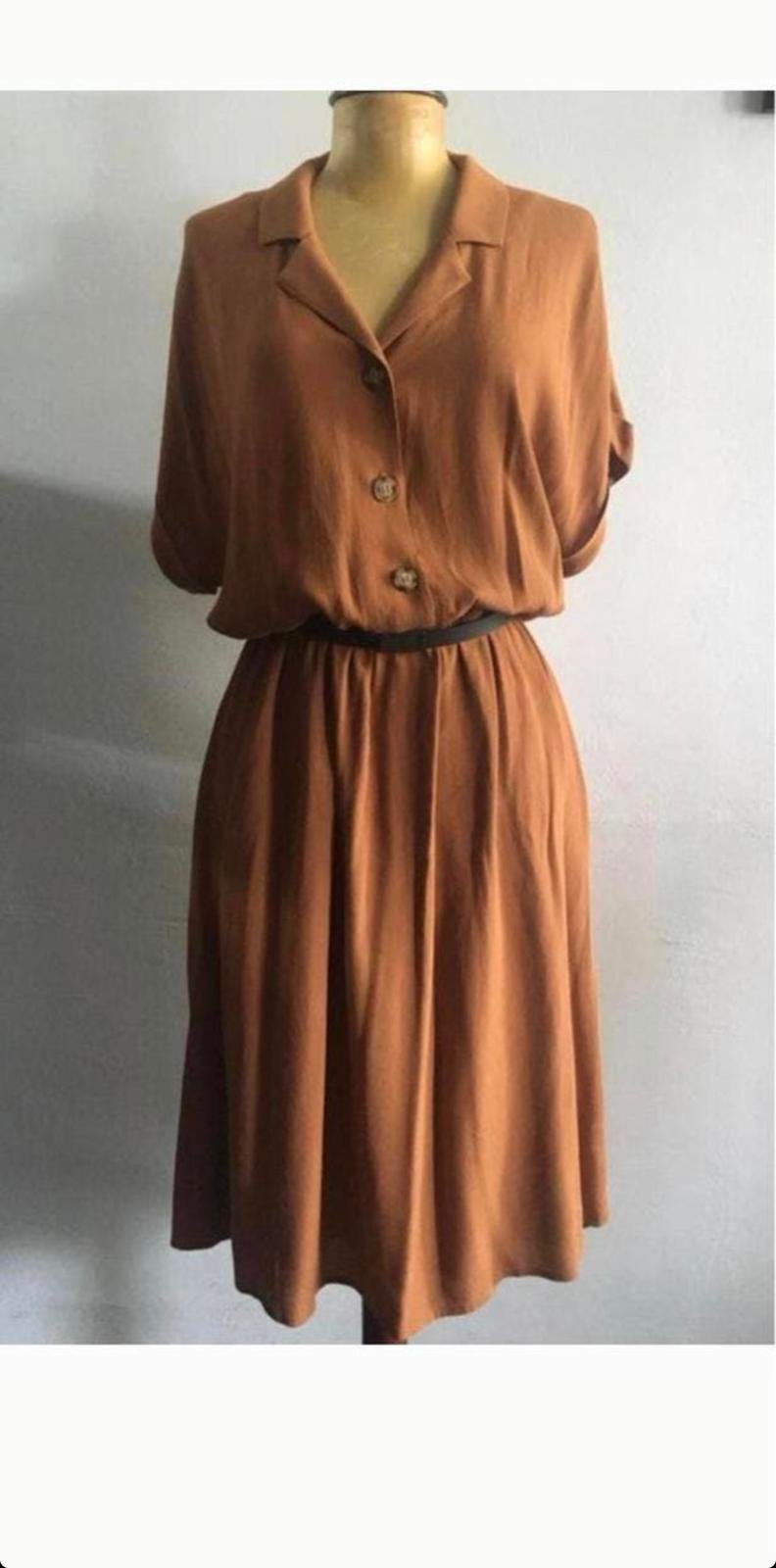 Mooie jurk Esprit Nieuw puur viscose bruin terracotta, Maat 38/40 (M), Nieuw, Oranje, Ophalen of Verzenden