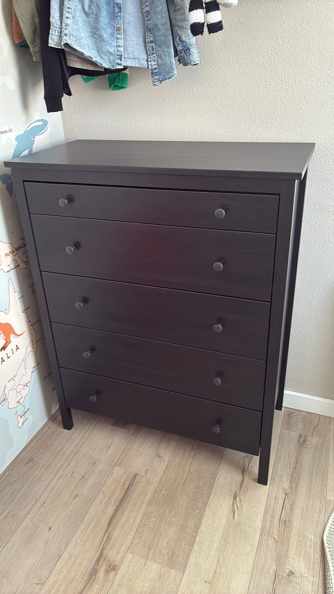 IKEA Koppang ladekast met 5 lades - Zwartbruin, Ophalen, Gebruikt, 5 laden of meer, 100 tot 150 cm