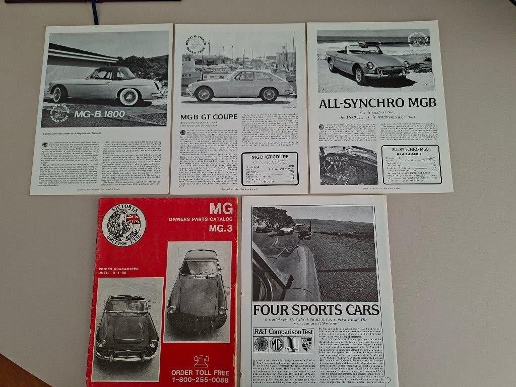 5 stuks PUBLICATIES (roadtest) MG B 1962-1970, Verzenden, Gelezen, Algemeen